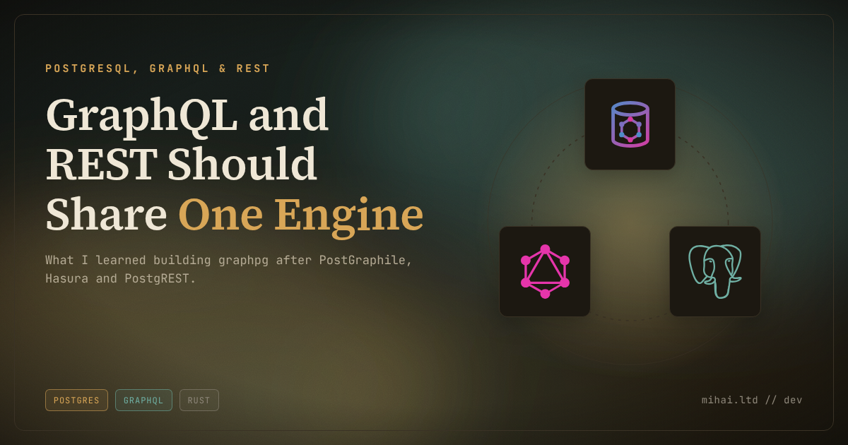 Why GraphQL and REST Should Share One Engine: What I Learned Building graphpg