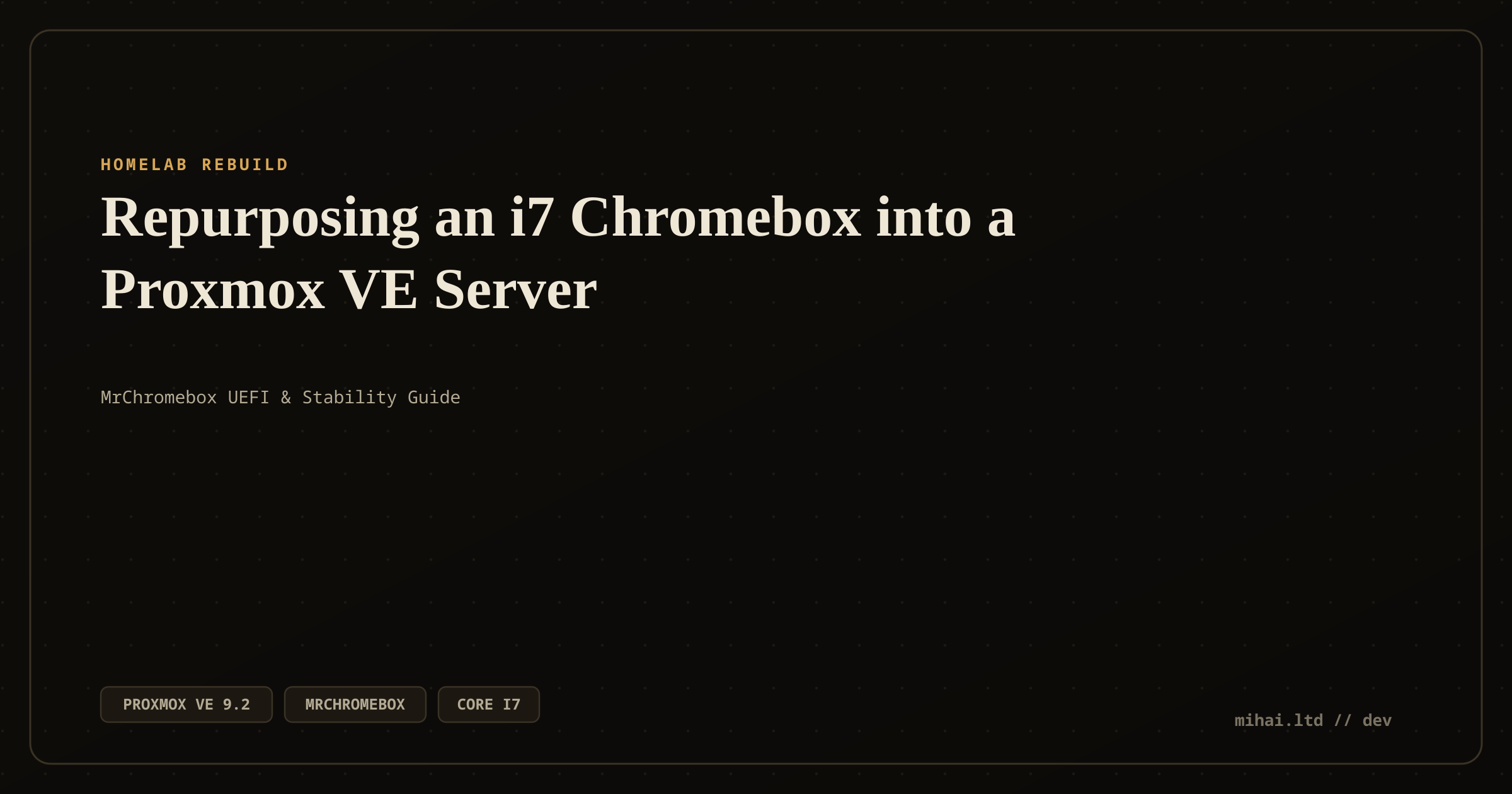 Repurposing an i7 Chromebox into a Proxmox VE Server: MrChromebox UEFI & Stability Guide