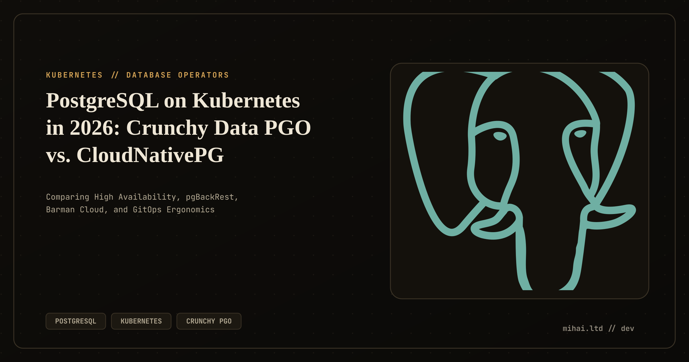 PostgreSQL on Kubernetes in 2026: Crunchy Data PGO vs. CloudNativePG